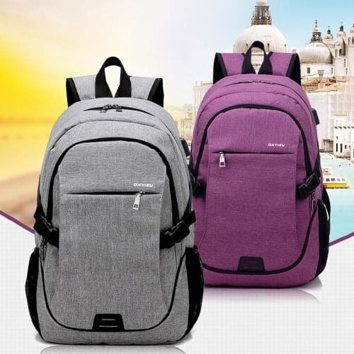 Bag women solid color female backpacks 2021 new fashion multifunctional usb charging laptop backpack men student women & men bag