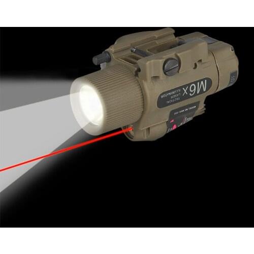 Optical accessories 3W-H2 aluminum M6R flashlight with red laser tactical gun flashlight for hunting GZ15-0096
