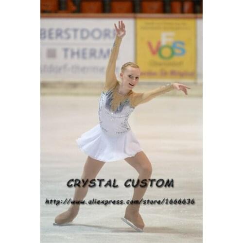 Figure Skating Dresses For Girs Fashion New Brand Competition Children Ice Figure Skating Dresses Crystal Custom DR3789