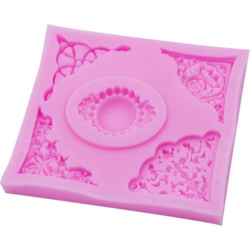 Turn sugar cake decoration mold Lace embossed liquid silicone mold 15-584