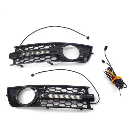 Car Turn Signal Fog Light DRL Cover Bumper Grille For Audi A4 B6 Sedan 2001 2002 2003 2004 2005 Matte Black