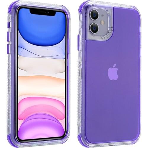 Shockproof Clear Bumper Candy Color Phone Case for iPhone 11 12 Pro XS Max XR 7 8 Plus SE 2020 Transparent Anti-fall Back Cover
