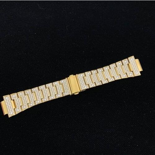 PVD plated iced out hip hop cnc setting cz stainless steel 316L DW6900 DW5600 GA100 GA110 watch strap watch band