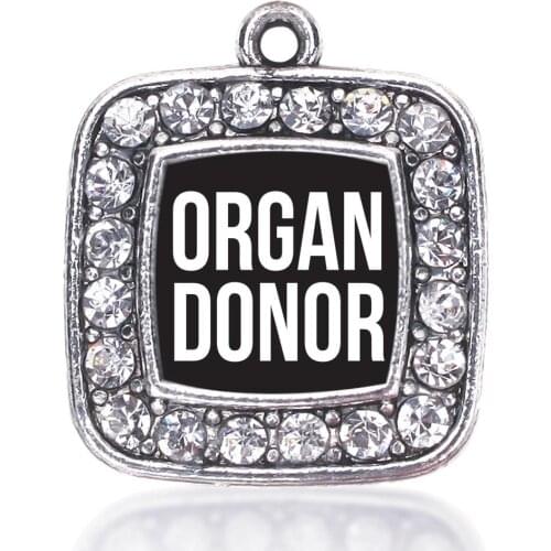 PANCREATIC CANCER AWARENESS OVARIAN CANCER ORGAN DONOR BLACK OREGON OUTLINE SQUARE CHARM