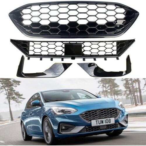 Front Racing Upper/Lower Bumper Grilles Facelift Grill For Ford Focus ST-Line MK4 2019 2020