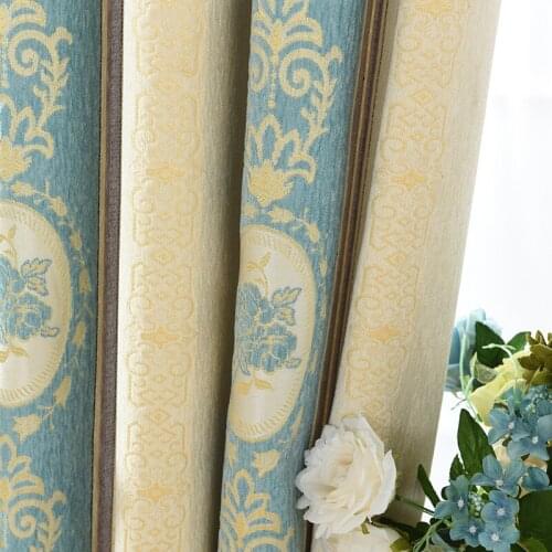 Luxury Chenille Blackout Curtains For Bedroom Jacquard Thickened Heavy Velvet New Home Decor Window Treatment Drapes js238C