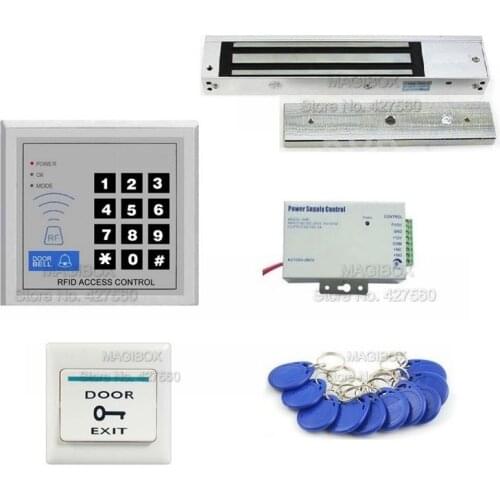 ACSS25 Access Control System Kit 60LBs Magnetic Lock +Power Supply+ Switch+RFID ID Card