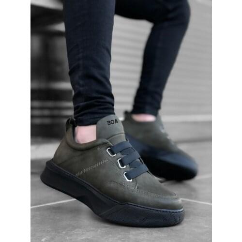 BA0160 Band Men High Bottom Khaki Sports Shoes