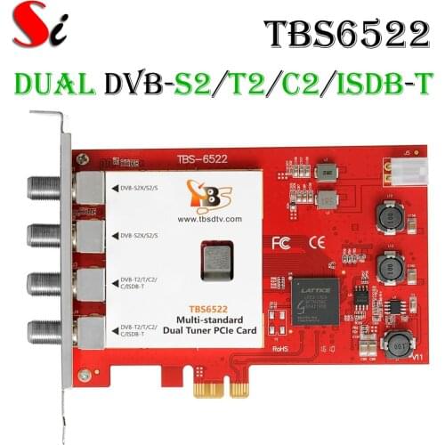 TBS6522 DVB-S2X/S2/S/T2/T/C2/C/ISDB-T Multi-standard Dual TV Tuner PCI-e Card