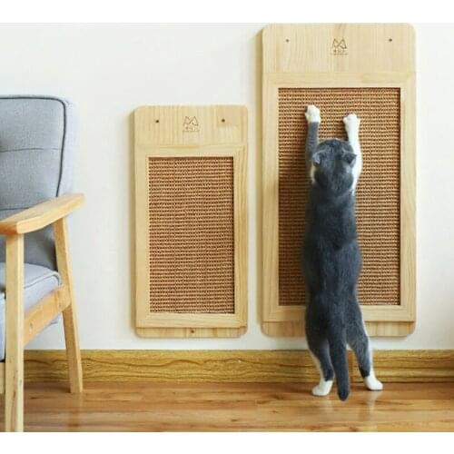 Solid Wood Sisal Cat Scratch Board Vertical Cat Grinding Claw Pad Protective Sofa Durable Environment Protection No Odor Cat Toy
