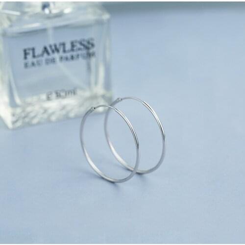 Pure Silver Hoop Earrings 925 sterling silver earrings For Women Lady Sterling-silver-jewelry for Wedding Party Jewelry AJ