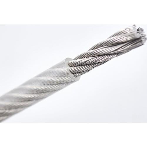 1Meter 4mm 5mm 6mm 8mm Stainless Steel Wire Rope Cable PVC Plastic Coated 7 x 7/ 7 x 19