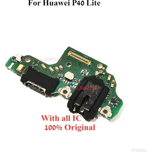 100% Original USB Charging Port Dock Flex Cable For Huawei P40 Lite P40lite Charger Plug With Earphone Jack Microphone Board