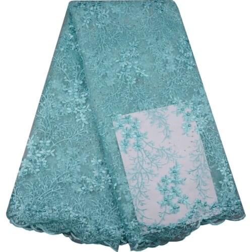 2018 Nigerian Tulle Lace Fabric With Stones Free Shipping African Lace Fabric For Wedding Embroidery Beaded Lace Fabric 969