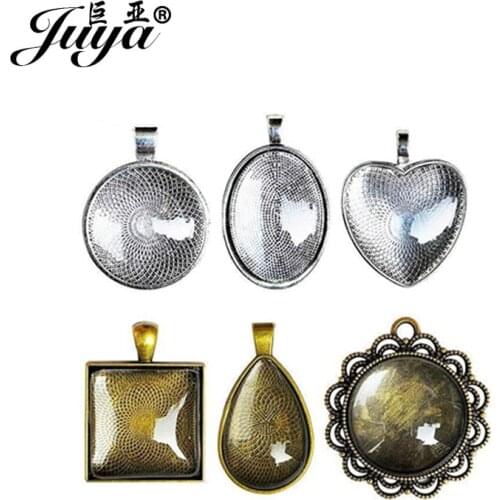 600PCS Vintage Cabochon Pendant Base Matching Glass Charms For Jewelry Making DIY Necklace Bracelet Crafts Wholesale Supplies