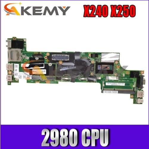 Akemy VIUX1 NM-A091 For Lenovo ThinkPad X240 X250 Notebook Motherboard FRU 00HN806 00HN804 Pentium CPU 2980 100% Test Work