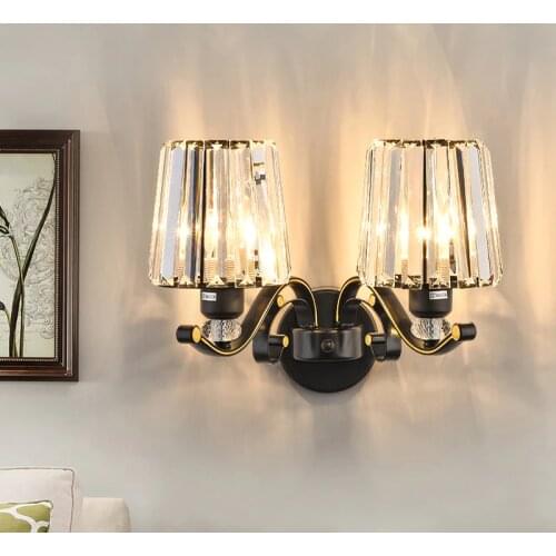 American led Wall Light Bedside Light Creative Living Room Crystal Wall Lamps Nordic Modern Simple Wall Lamps Bedroom Lights
