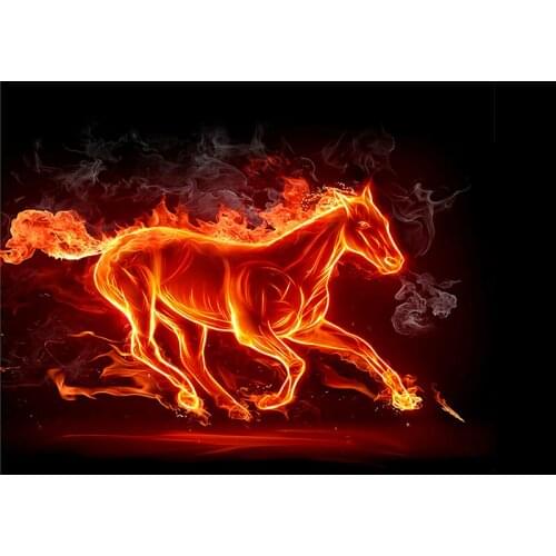 Running flame horse animal DIY Diamond painting runnig fire horse Diamond Embroidery corss stitch Rhinestone Mosaic Painting