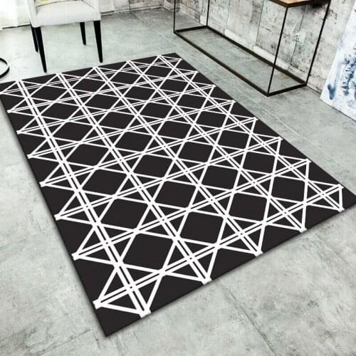 Large Area Rug Black White Modern Style Living Room Childrens Room Mat Bedroom Decor Home
