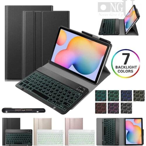Case for Samsung Galaxy Tab S6 Lite 10.4 Keyboard Case P610 P615 10.4 inch Tablet Cover Bluetooth Keyboard for SM-P610 SM-P615