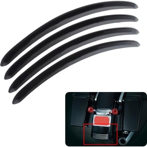 Motorcycle Black ABS Smooth Rear Fender Accent Trims For Harley Touring Street Glide Road Glide Customs Special 06-17