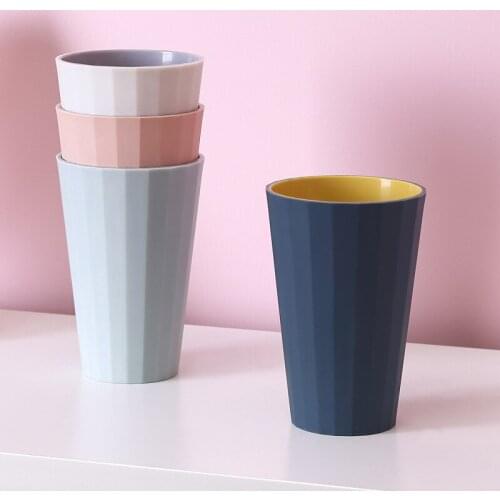 Macaron Two-tone Mouth Cup Bathroom Brushing Drinking Water Cup Simple Couple Toothbrush Washing Cup Tooth Cylinder