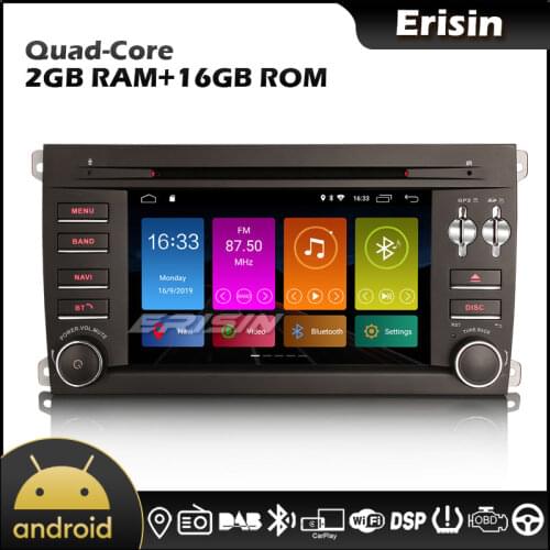 Erisin EU Warehouse 3014 7" Android 10.0 GPS DAB DSP CarPlay WiFi 4G DSP Car DVD Player for Porsche Cayenne 2003-2010