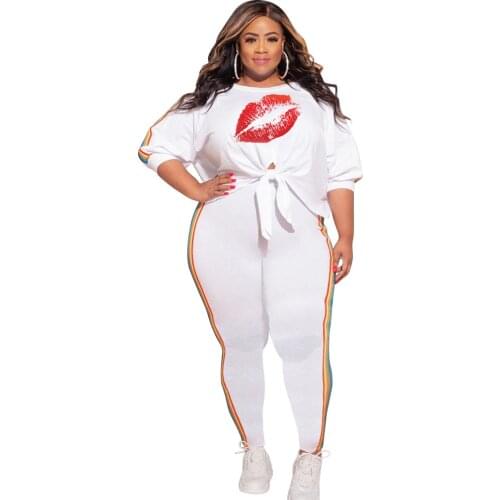 Lace-up T-shirt and Trousers Suit Long Pants for Tall Women Track Set Trendy Jogger Sports Woman Outfit Wholesale Drop Shipping