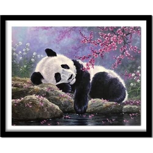 Diamond Painting Cross Stitch Animal Embroidery Diamond Panda Full Round Drill Home Adornment
