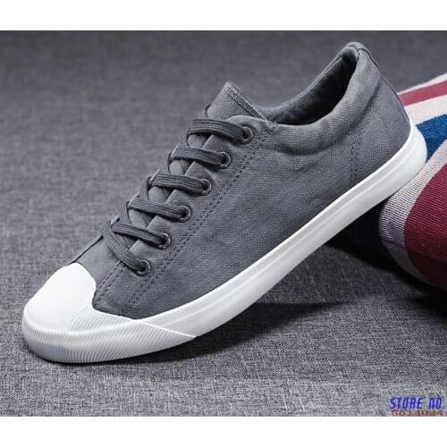 Canvas Shoes Men Casual Shoes Canvas Sneakers Men Designer Lace Up Breathable Sneakers Flat Casual School Shoes Man 2020 Fashion