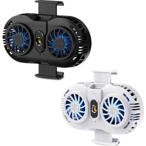 Mobile Phone Radiator Game Cooler Double Cooling Fan Gamepad Holder Stand Radiator For iphone Xiaomi Huawei samsung phone