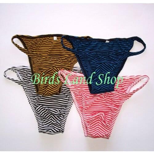 Mens String Bikini Stripe Jersy Poly/Cotton/Spandex G377C Narrow Waist