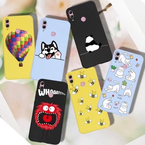 Cartoon Soft For Honor 10 Lite Cover Case Phone For Huawei Honor 10 Lite 10Lite Back Case Silicone Matte 6.21" Candy Color Case