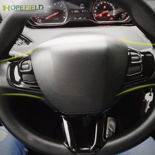 Interior Strip 3Pcs/Set ABS Plastic Car Steering Wheel Decoration Cover Trim Sticker Fit for Peugeot 2008 208 Auto Accessories