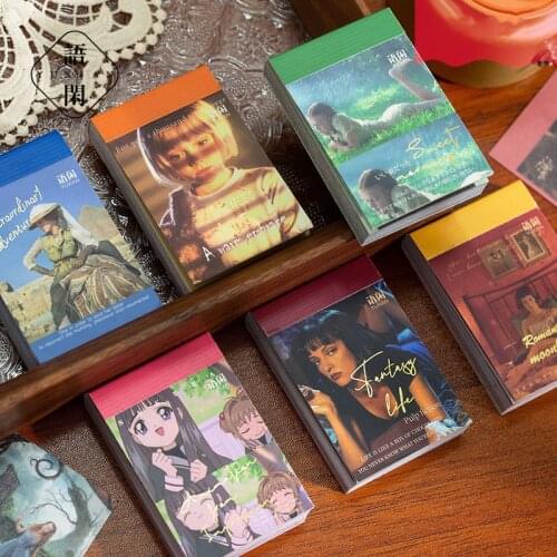 50pcs/Box Stationery Decoration Sticker Retro Movie Sticker Collage Card Scrapbook DIY Diary Phone Photo Album Sticker Label
