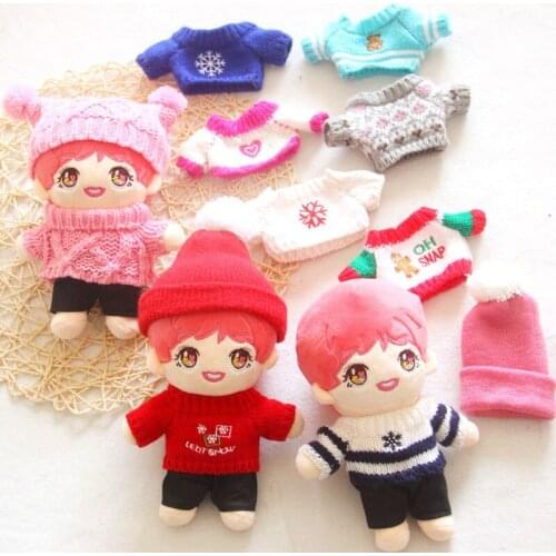 20cm Baby Doll Outfit Plush Doll with Clothes Lovely Stuffed Toy Dolls for Korea Idol Dolls Gift