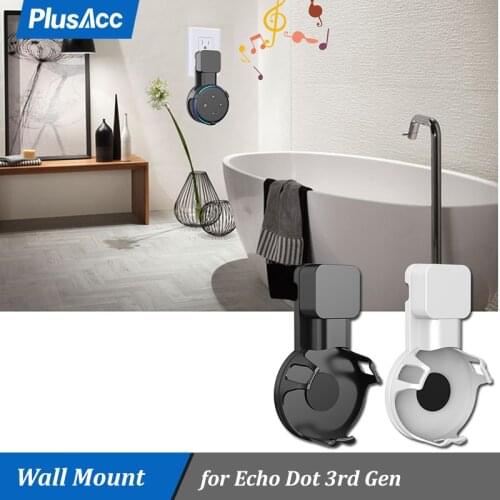 Outlet Wall Mount Stand For Amazon Echo Dot 3rd Gen Plug Bracket Hanger With Cable Winder In Kitchen Bathroom Bedroom