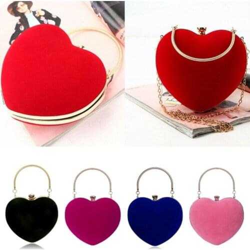2019 New Heart Shape Dinner Clutch Bag Evening Party Wedding Prom Purse Tote Lady Fashion Handbag Crossbody Bag