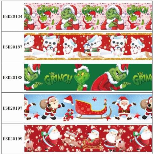 22MM 25MM 38MM 50MM 75mm Printed Pattern Christmas on Grosgrain Ribbon for diy ribbon