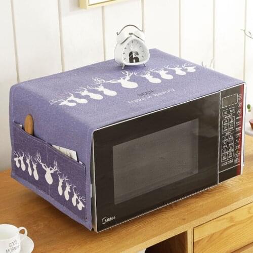 New high quality purple deer Microwave oven dust cover The oven shield Cloth art Rural style with Store content bag
