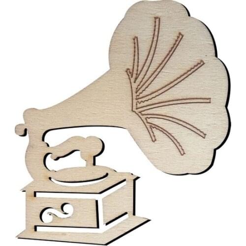 O55 Gramophone Pack Ornamental Wooden Object paintable decorative objects декоративные предметы под роспись
