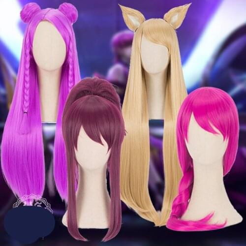 LOL KDA Kaisa Ahri Evelynn Akali Wig cosplay wig