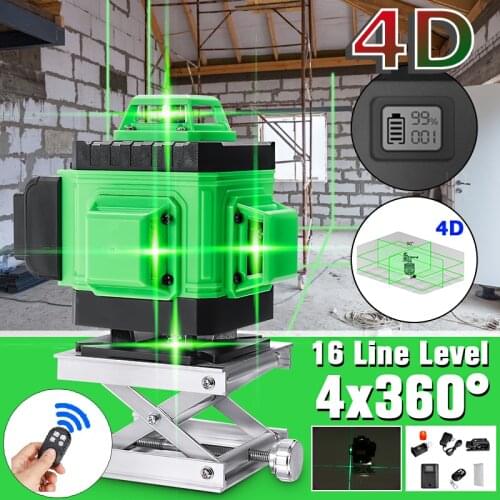 Professional 4D 16 Lines Laser Level 4D Self-Leveling 360 Horizontal And Vertical Cross ful Green Laser Beam Line Laser Level