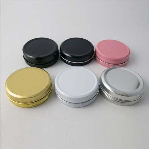 50 x 100g Empty Aluminum Jar Make Up Metal Cream Jar Matte Black Pink Gold White Aluminum Tin Cosmetic Container Eyecream Pot