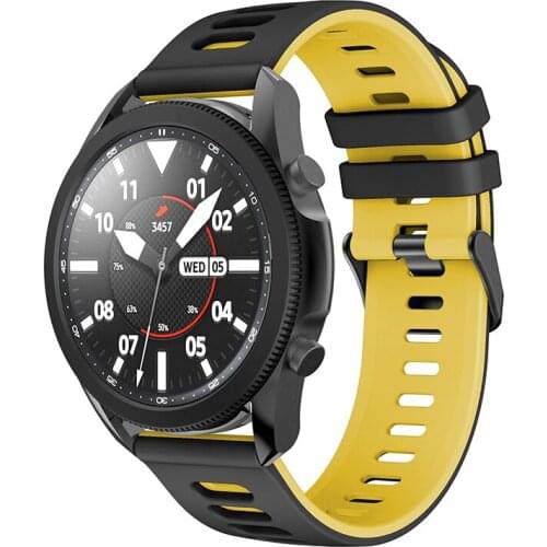 Sports Two-color Silicone Strap Watchband for Samsung Galaxy Watch 3 Garmin Forerunner245/645 20mm 22mm watch strap Bracelet