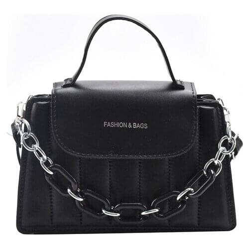 New Womans Bags Casual Female Pure Color Pu Leather Chain Shoulder Crossbody Messenger Bag Fashion Ladies Top-Handle Handbags