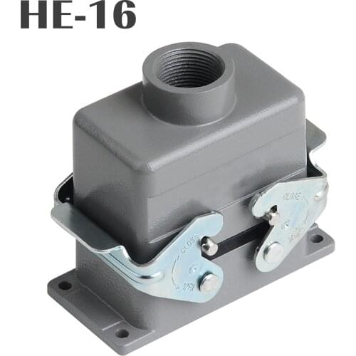 Heavy Duty Connectors HE series 16 pins core double buckle top entry in store