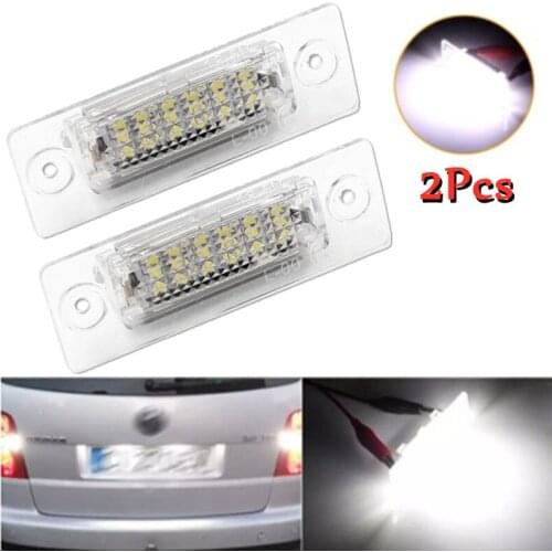 2X Cars License Plate Light LED License Number Plate Lights Lamp For VW Jetta MK5 T5 Passat 3C Caddy Touran Golf Plus