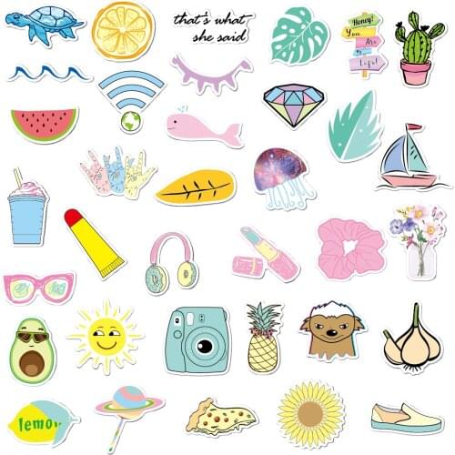 Look Stylish ! Cute Girls Stickers Diary Luggage Laptop PVC Waterproof Stickers