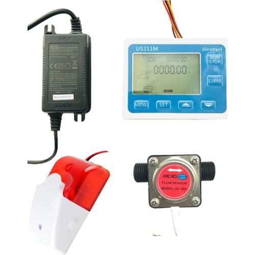 US211MA Pipe Oil Suspend Alarming System PA66 Gear Flow Sensor OF-201 G for Lubricant Milk Turbine Flowmeter G1/2" BSPP iSentrol